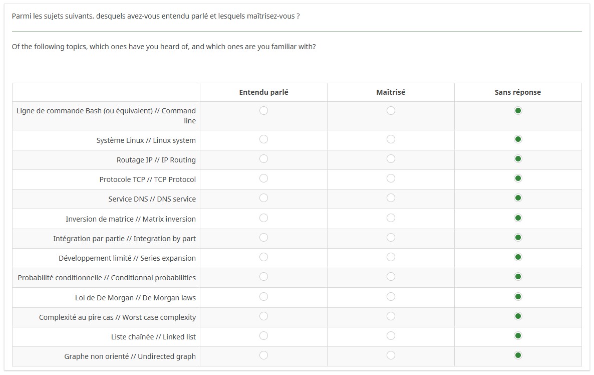 Formulaire en ligne